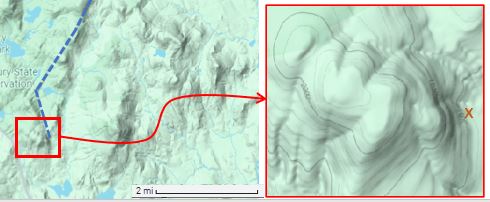 Topographic view of southern New Hampshire